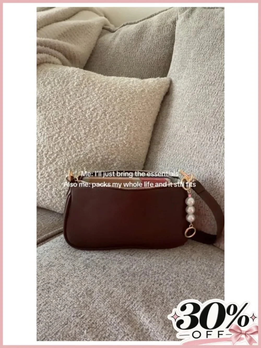 Vegan Leather Crossbody Shoulder Bag with 3 Detachable Straps